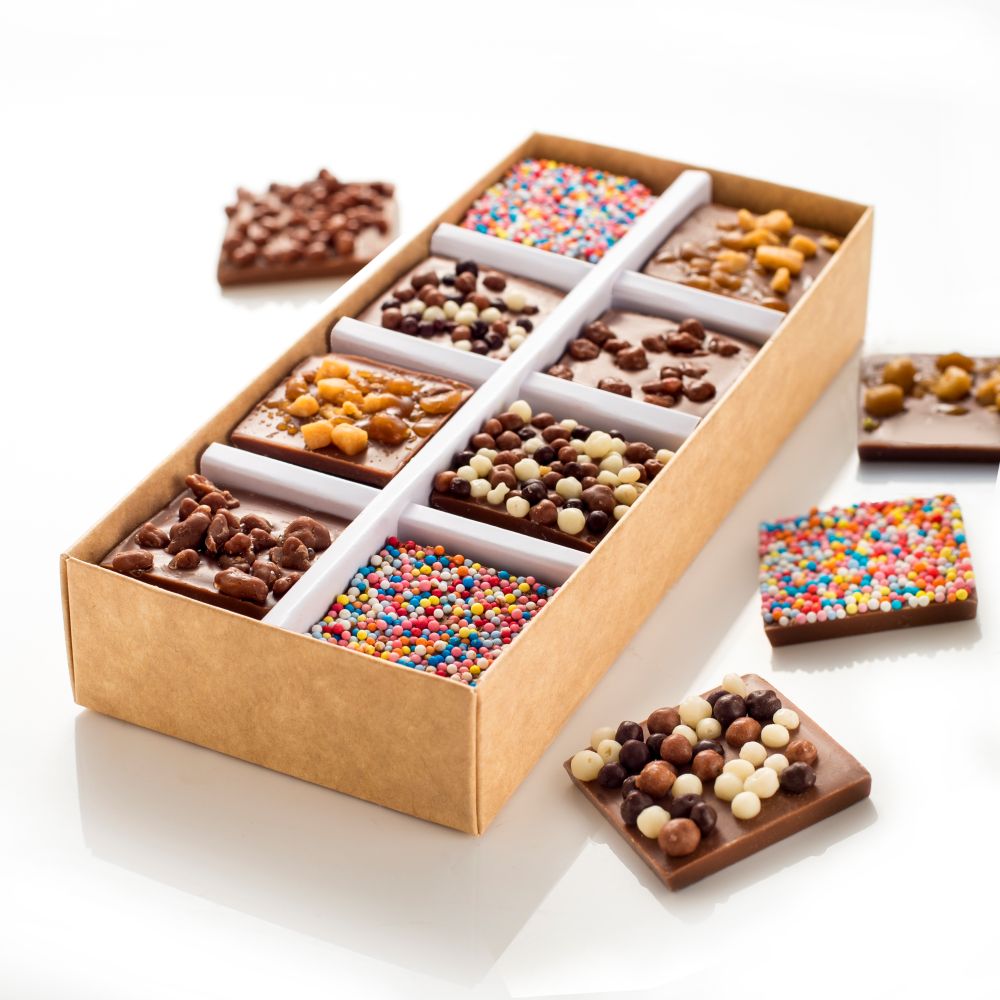 Large pack of fun chocolate mendiants.